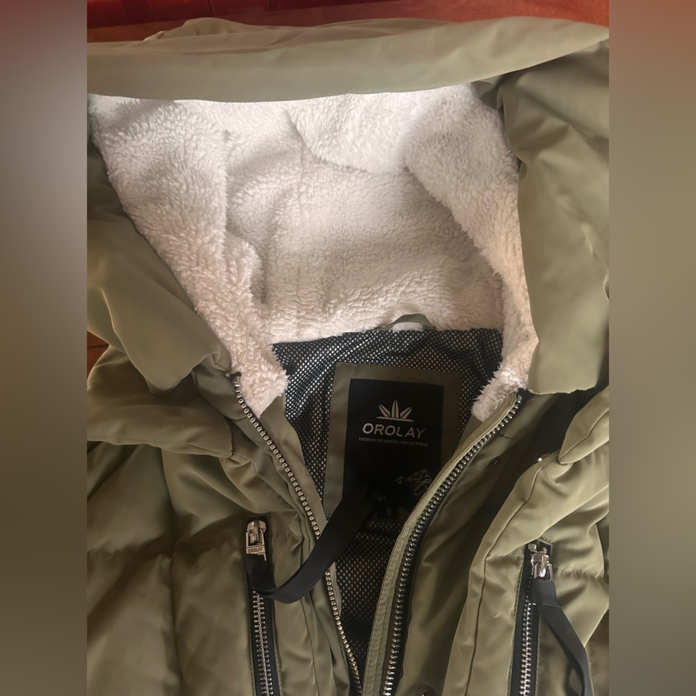 Orolay Women’s Thickened Olive Green Down Oversized Puffer Jacket Winter Warm - Picture 3 of 15